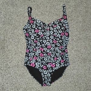 SEA & SAND Beachwear One Piece Floral Tummy Control Slimming Swimsuit